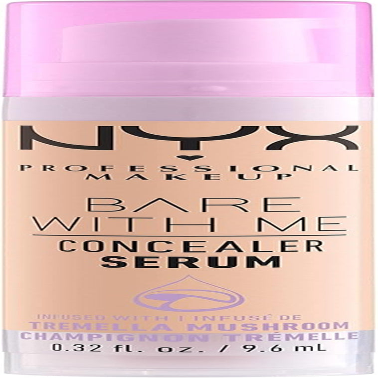 Concealer, under Eye Concealer, Bare with Me Serum, Satin and Natural Finish, Infused with Tremella Mushroom and Green Tea for 24HR Hydration, Vegan Formula - 03 Vanilla, 9.6Ml