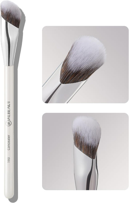 Concealer Brush, under Eye Makeup Small Angled Precision Face Blending Brush, Eye Liquid Cream Foundation Concealer for Dark Circles, Make up Nose Contour Applicator Vegan