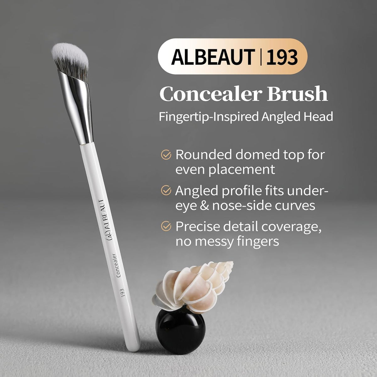 Concealer Brush, under Eye Makeup Small Angled Precision Face Blending Brush, Eye Liquid Cream Foundation Concealer for Dark Circles, Make up Nose Contour Applicator Vegan