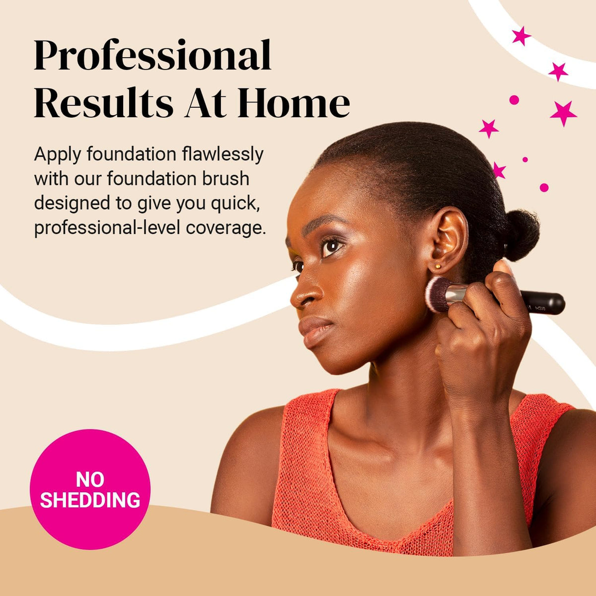Flat Top Kabuki Foundation Brush by , Premium Makeup Brush